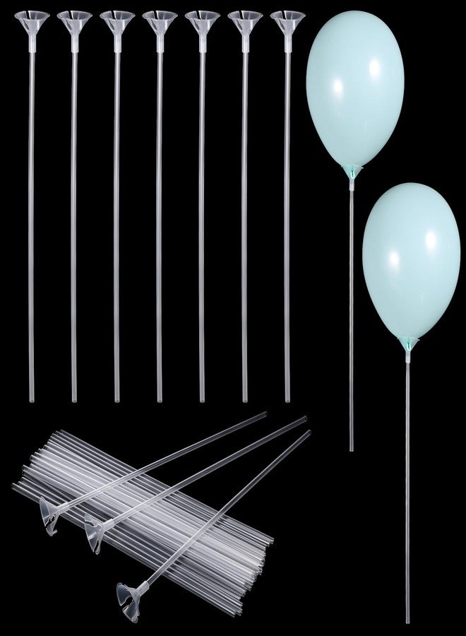 Exclaith 30 Pcs Balloon Sticks, Plastic Balloon Stick with Cup Balloons Sticks with Base Balloon-Stick with Base Holder Stand for Birthday, Party, Anniversary, Wedding Decoration(Transparent) - Image 1